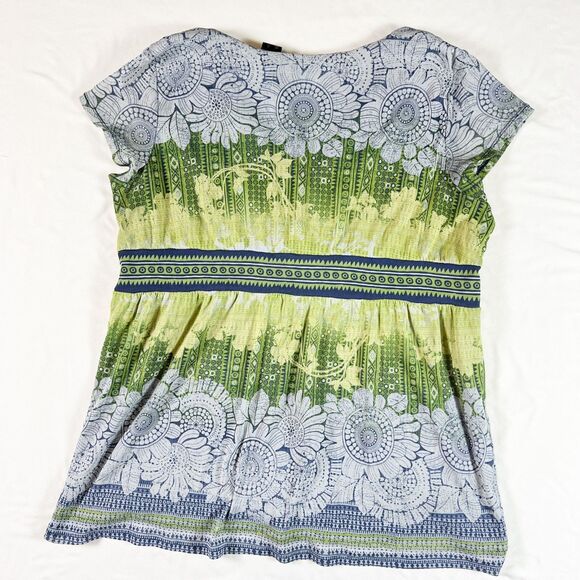 Vintage Y2K Axcess Babydoll Top XL Mesh Floral Boho Fairy Grunge Forest Feminine - Picture 7 of 8